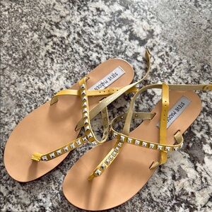 Yellow Studded Steve Madden Sandals